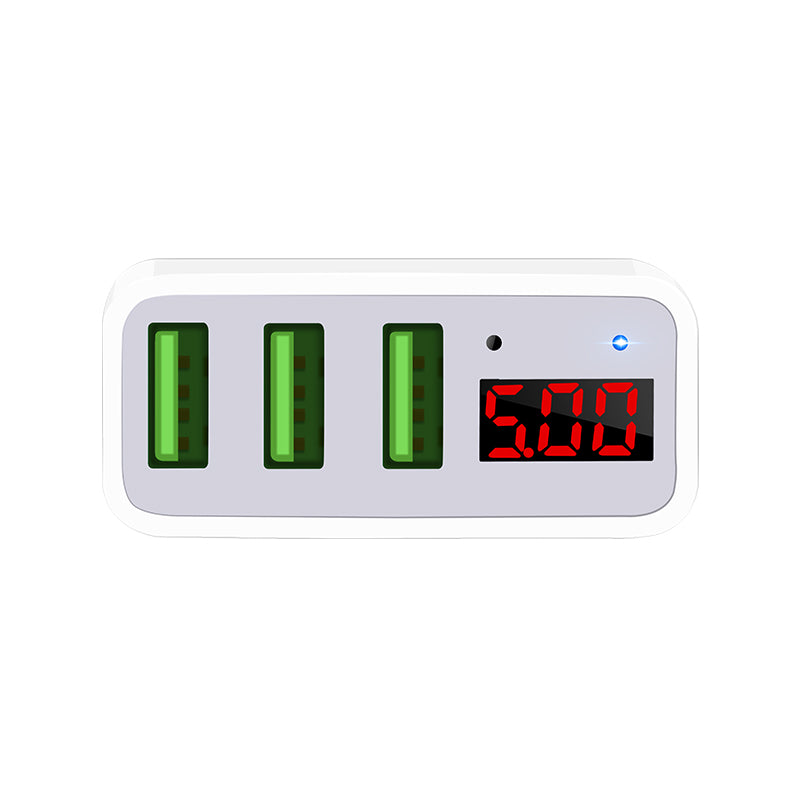 Adaptateur de voyage pour chargeur de prise murale d'alimentation à trois ports USB-A Adaptateur de voyage pour chargeur de prise murale d'alimentation à trois ports USB-A